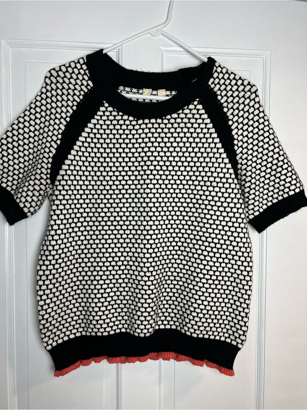 Moth Black & White Pebbled Knit Top - Anthropologie